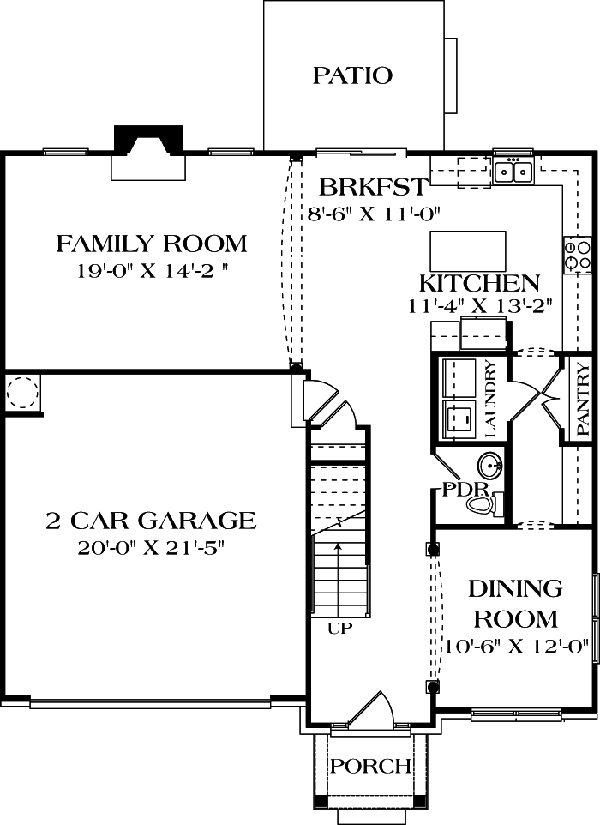 Colonial Traditional Level One of Plan 96974