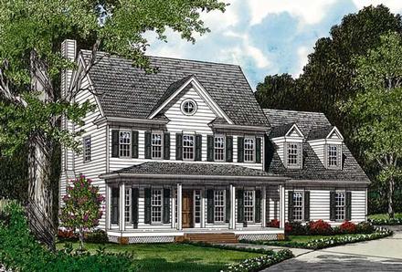 Colonial Farmhouse Elevation of Plan 96978