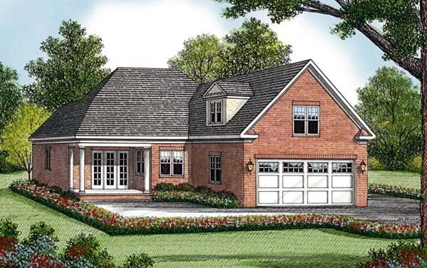 Traditional Rear Elevation of Plan 96980