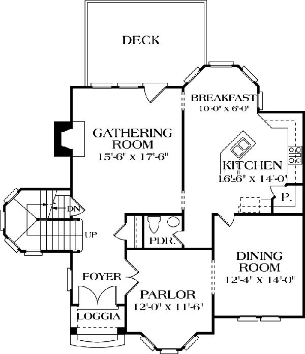 Cottage European Level One of Plan 96981