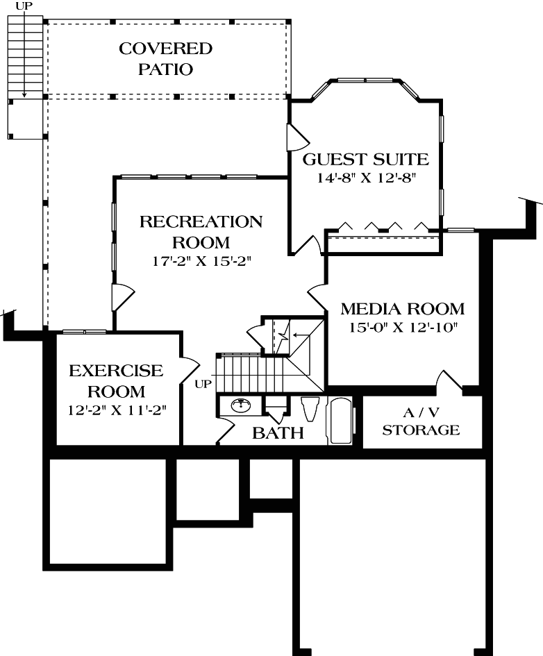 Traditional Lower Level of Plan 96984