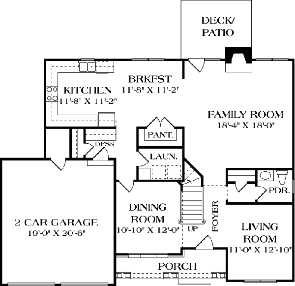 Cottage Craftsman Level One of Plan 96985