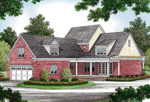 Traditional Rear Elevation of Plan 96995