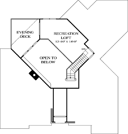 House Plan 97007 Second Level Plan