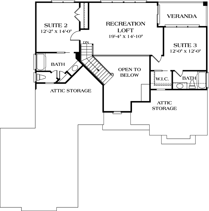 Cottage Craftsman Level Two of Plan 97010