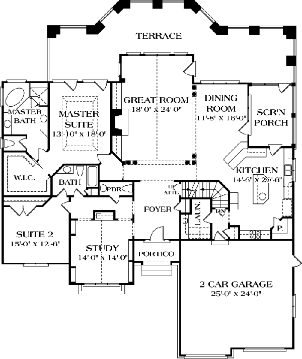 Cottage Craftsman Level One of Plan 97012