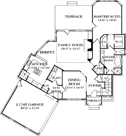 House Plan 97021 First Level Plan