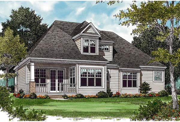 Cottage Craftsman Rear Elevation of Plan 97026