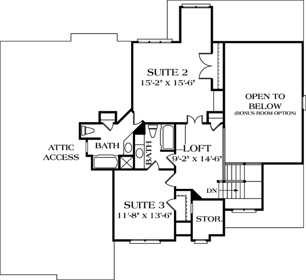 Cottage Craftsman Level Two of Plan 97027