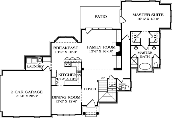 Cottage Craftsman Level One of Plan 97028