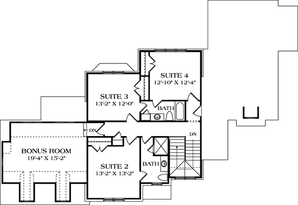 Cottage Craftsman Level Two of Plan 97028