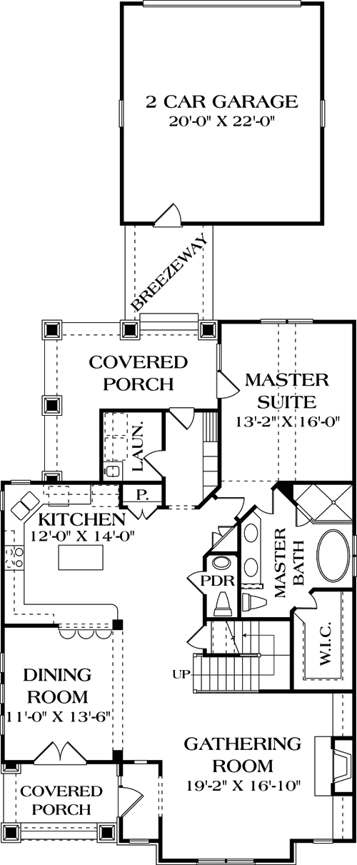 Cottage Craftsman Level One of Plan 97032