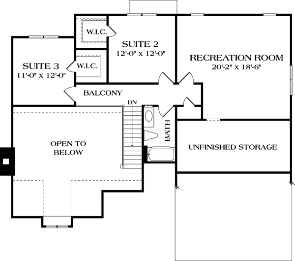 Bungalow Cottage Craftsman Level Two of Plan 97036