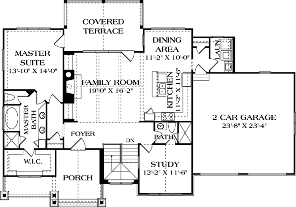 Bungalow Cottage Craftsman Level One of Plan 97044