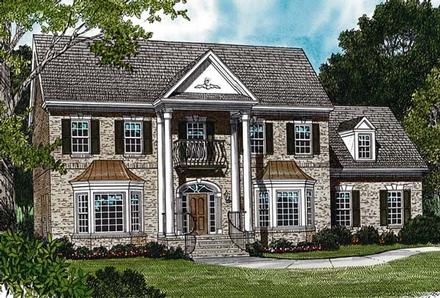 Colonial Traditional Elevation of Plan 97048