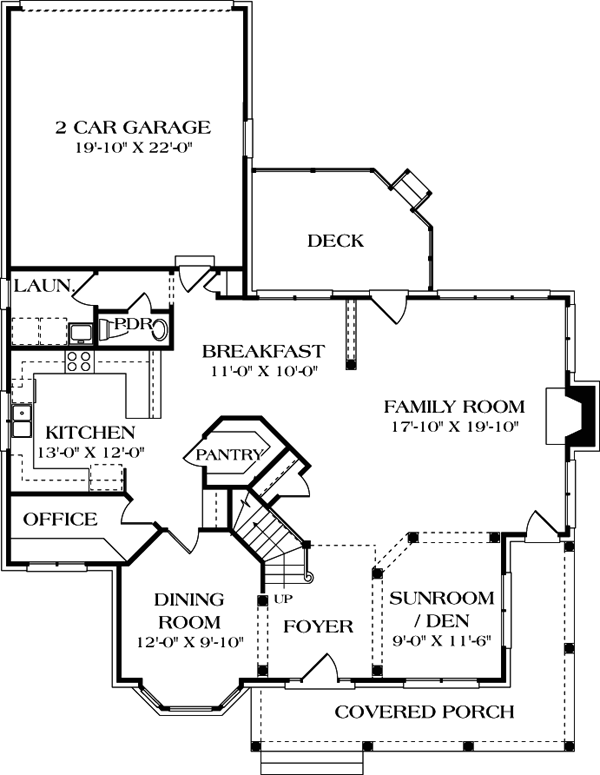 Cottage Traditional Level One of Plan 97049
