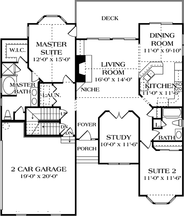 Cottage Craftsman Level One of Plan 97053