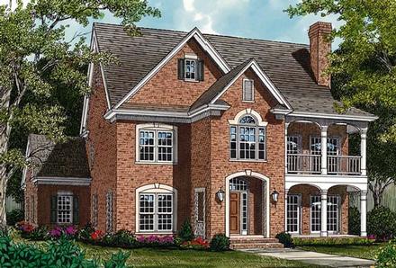 Colonial Traditional Elevation of Plan 97054