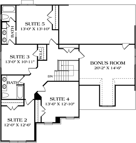 House Plan 97056 Second Level Plan