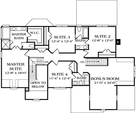 House Plan 97060 Second Level Plan