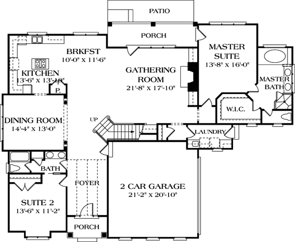 Cottage Craftsman Level One of Plan 97066