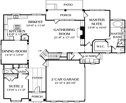 House Plan 97066 First Level Plan