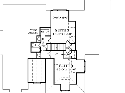 House Plan 97066 Second Level Plan