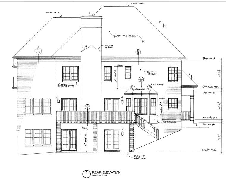 Traditional Rear Elevation of Plan 97081