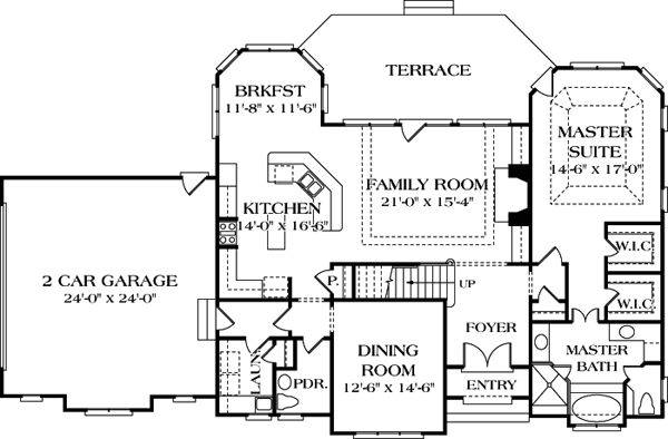 Cottage Craftsman Level One of Plan 97089