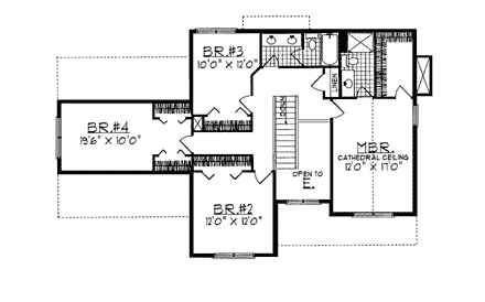 House Plan 97100 Second Level Plan