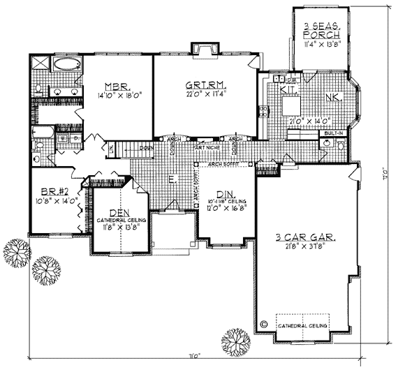 European One-Story Level One of Plan 97104