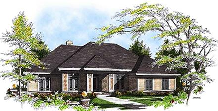 One-Story Traditional Elevation of Plan 97105