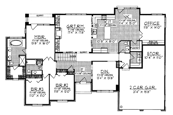 One-Story Traditional Level One of Plan 97106