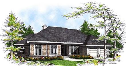 One-Story Traditional Elevation of Plan 97106