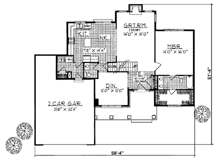 House Plan 97107 First Level Plan