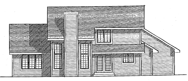 Traditional Rear Elevation of Plan 97107