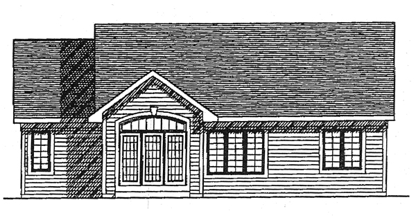 Ranch Traditional Rear Elevation of Plan 97113