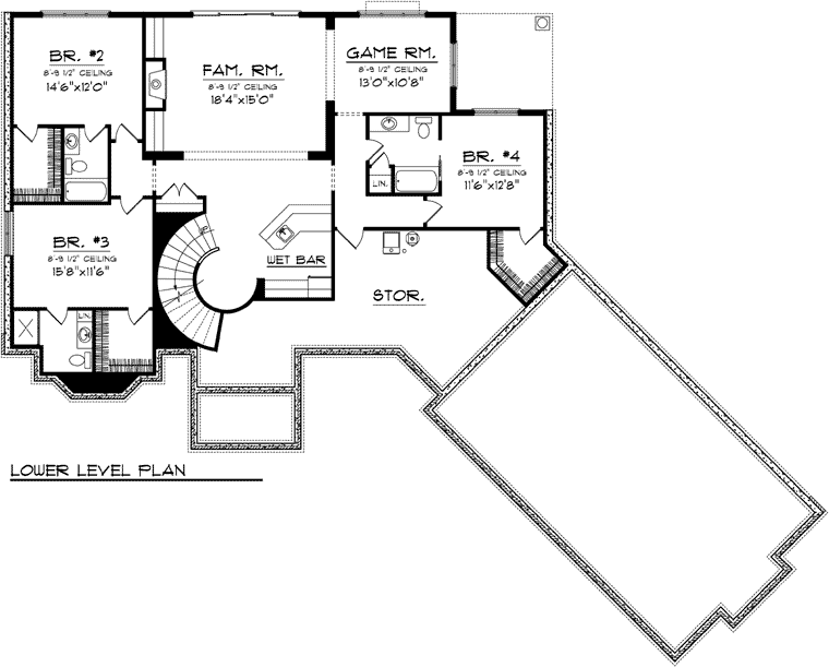 Ranch Lower Level of Plan 97118
