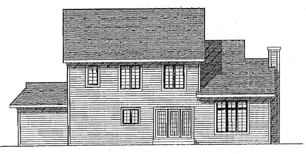 Country Rear Elevation of Plan 97120