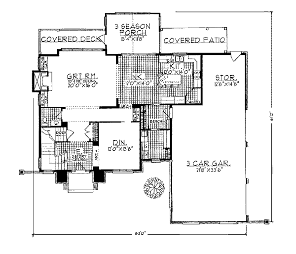 Bungalow Traditional Level One of Plan 97127