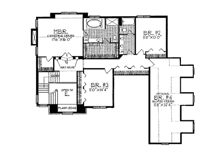 House Plan 97127 Second Level Plan