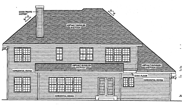 Traditional Rear Elevation of Plan 97130