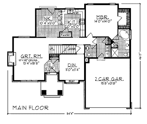 Bungalow Country Level One of Plan 97131