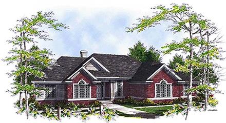 One-Story Ranch Traditional Elevation of Plan 97132