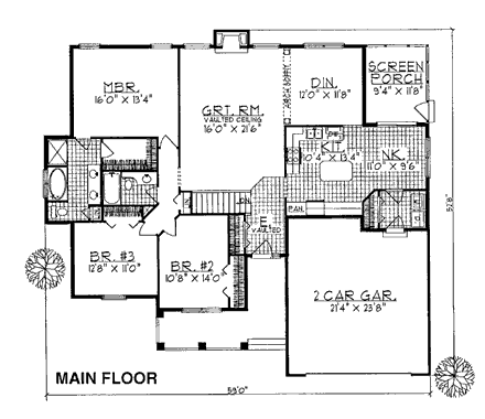 House Plan 97133 First Level Plan