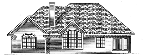 Country European Rear Elevation of Plan 97135