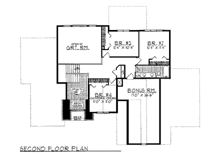 House Plan 97140 Second Level Plan