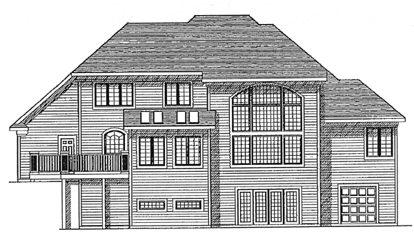 European Rear Elevation of Plan 97140