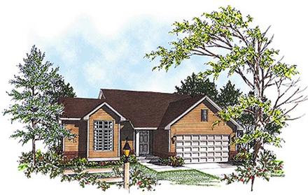 One-Story Ranch Elevation of Plan 97148