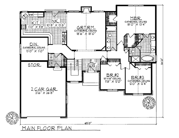 European One-Story Level One of Plan 97150